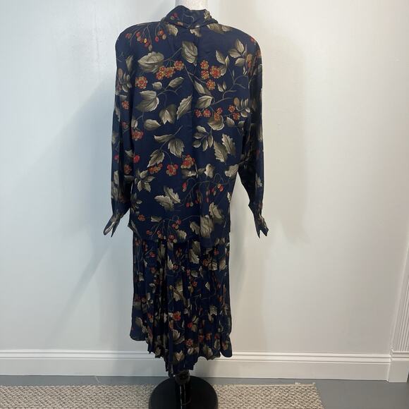 Evan Picone Woman Blouse & Skirt Set Women's Plus Size 16W Blue Berries Vintage - Picture 8 of 11